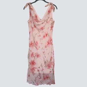 RUBY ROX y2k baby pink floral midi dress, size 11